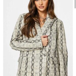 4th and Reckless Snake Print Leather Blazer